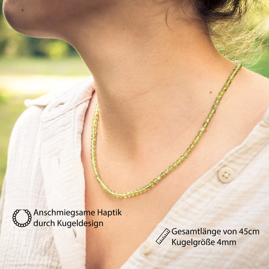 Peridot ball chain | Ø 4mm with 925 silver clasp | 45cm