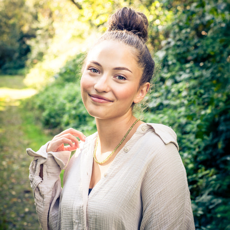 Peridot ball chain | Ø 4mm with 925 silver clasp | 45cm