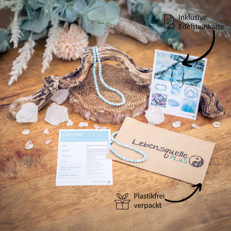 Larimar ball chain | Ø 4mm with 925 silver clasp | 45cm