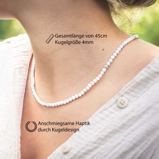 Magnesite ball chain | Ø 4mm with 925 silver clasp | 45cm