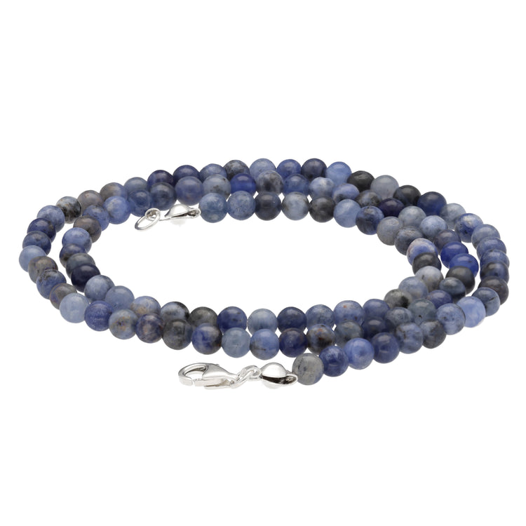 Sodalite bead chain | Ø 4mm with 925 silver clasp | 45cm