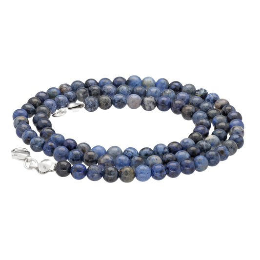 Dumortierite bead chain | Ø 4mm with 925 silver clasp | 45cm