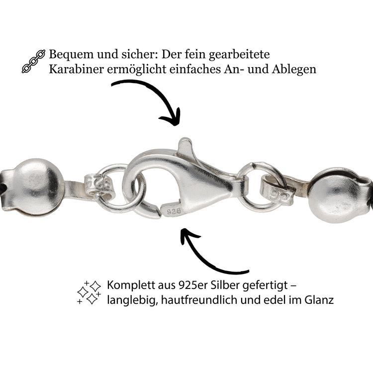 Dumortierite bead chain | Ø 4mm with 925 silver clasp | 45cm