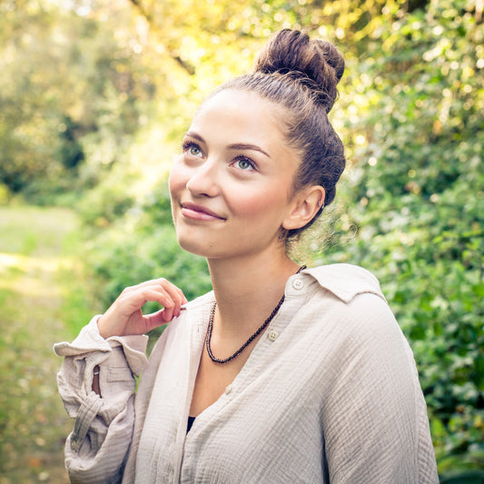 Smoky quartz ball chain | Ø 4mm with 925 silver clasp | 45cm