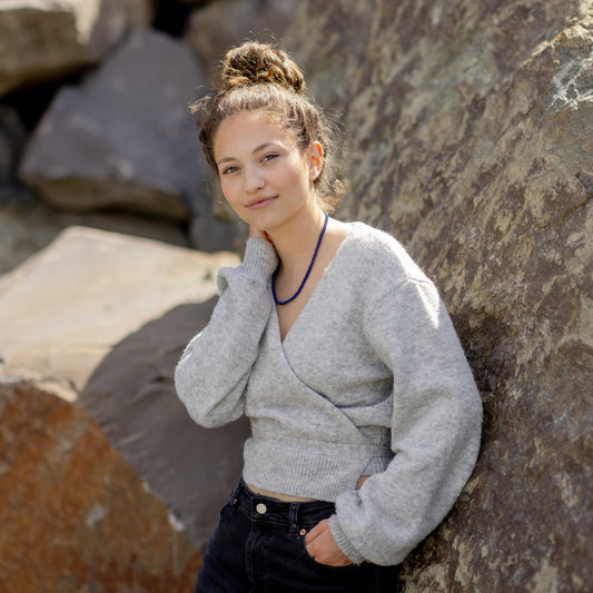Lapis lazuli bead chain | Ø 4mm with 925 silver clasp | 45cm