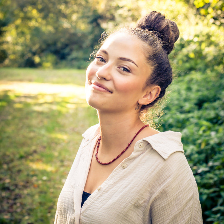 Jasper, red ball chain | Ø 4mm with 925 silver clasp | 45cm