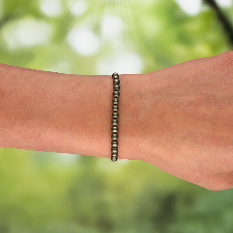 Pyrit Mini-Kugelarmband | 4 mm