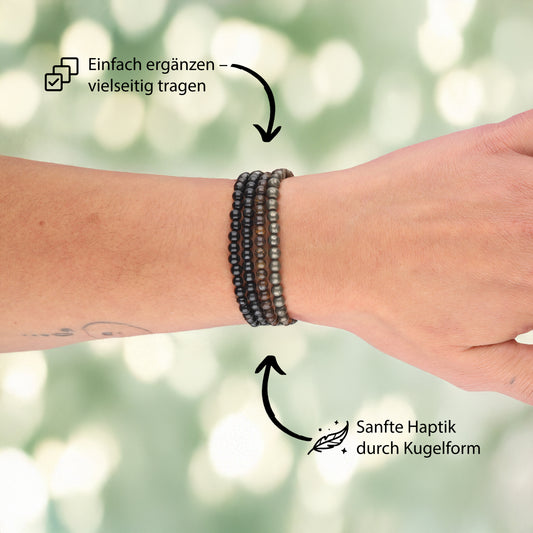 Schungit Mini-Kugelarmband | 4 mm