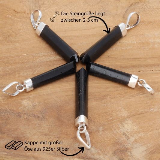 Tourmaline, black (schorl) polished tip | 2-3 cm