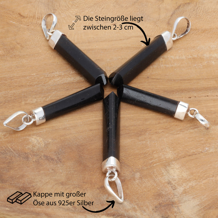 Tourmaline, black (schorl) polished tip | 2-3 cm