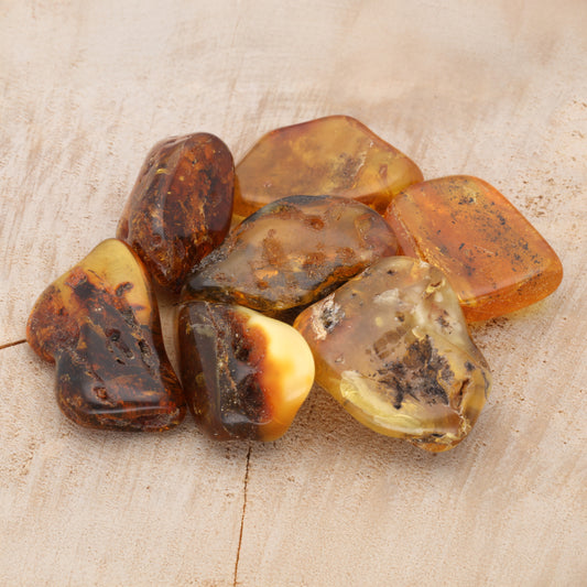 Amber tumbled stone