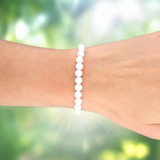 Ball bracelet | Baryte (satin finish) | 6mm 