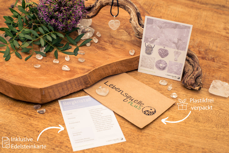 Rock crystal heart pendant | 2x2 cm