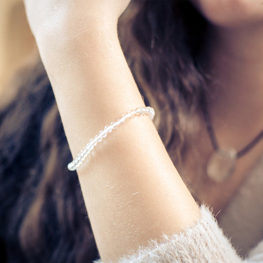 Rock crystal mini ball bracelet | 4 mm