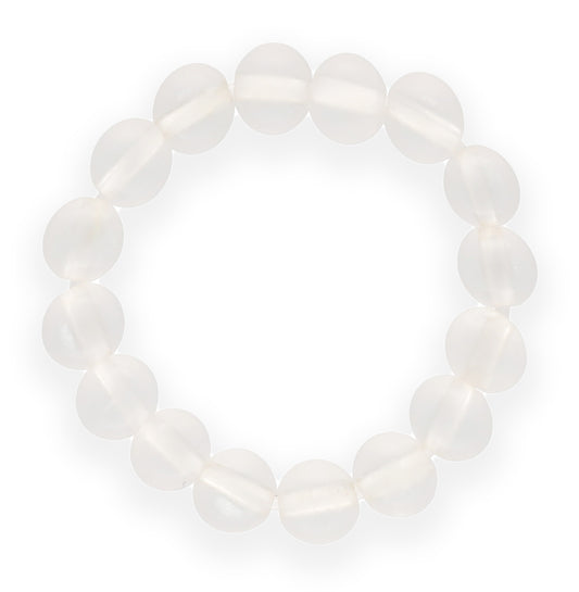 Rock crystal, matte | elastic ball ring