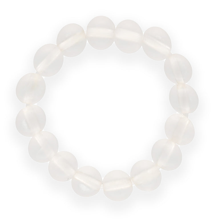 Rock crystal, matte | elastic ball ring