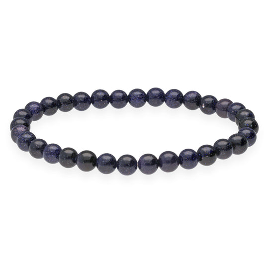 Blue Goldstone Bead Bracelet | 6 mm