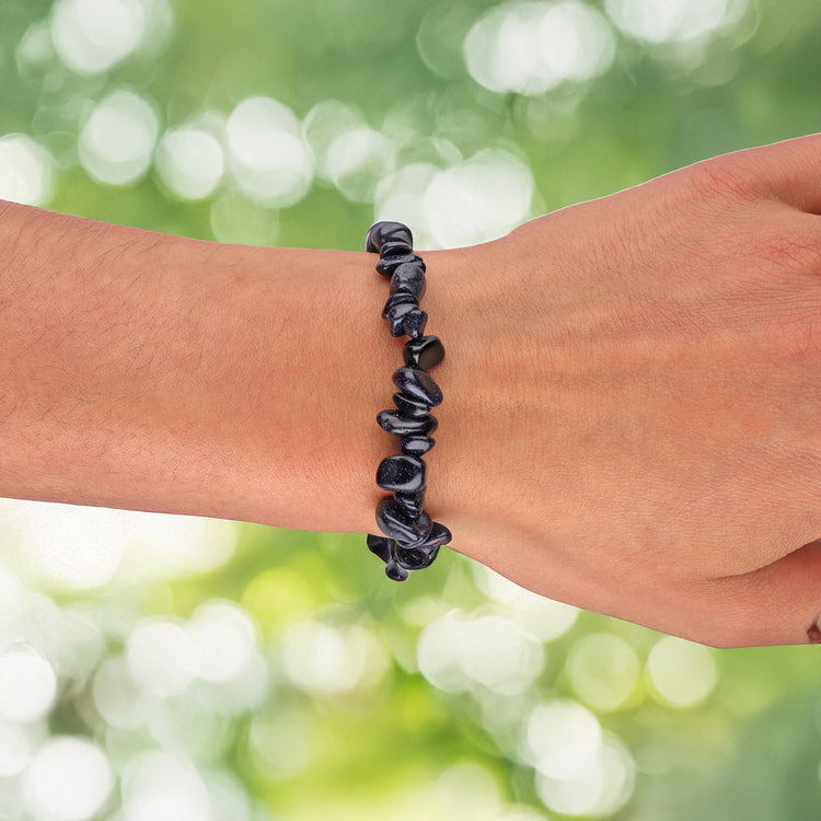 Blue Goldstone Chip Bracelet