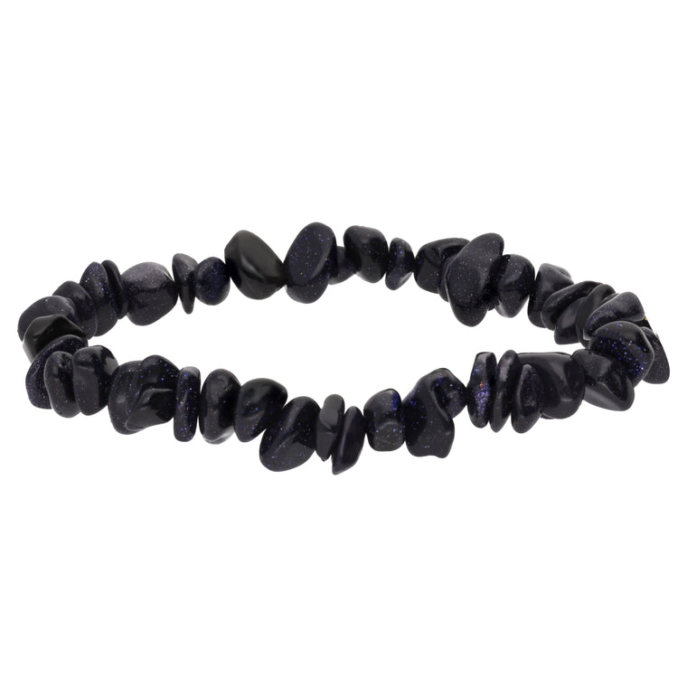 Blue Goldstone Chip Bracelet