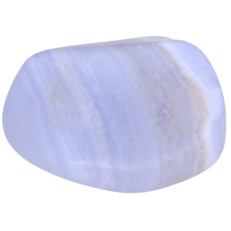 Chalcedony, blue tumbled stone