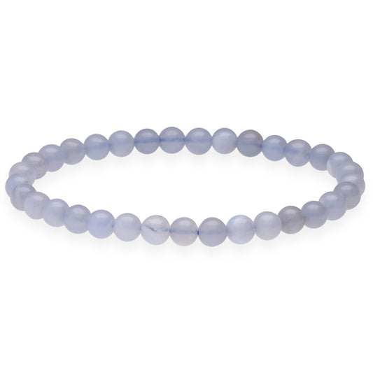 Chalcedony, blue bead bracelet | 6 mm