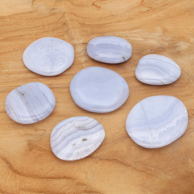 Chalcedony, blue disc stone