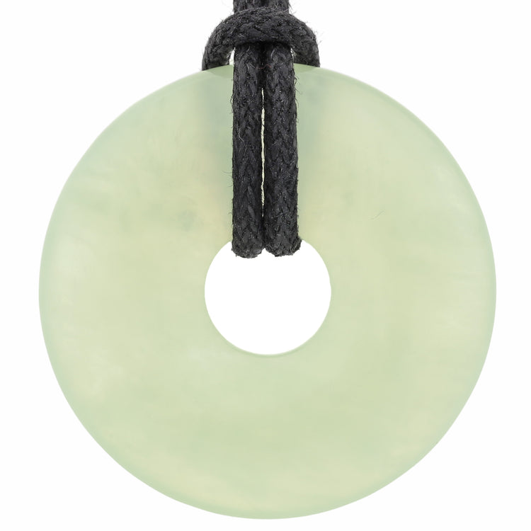 Chinese Jade Donut | 30 mm Pendant + Cotton Cord