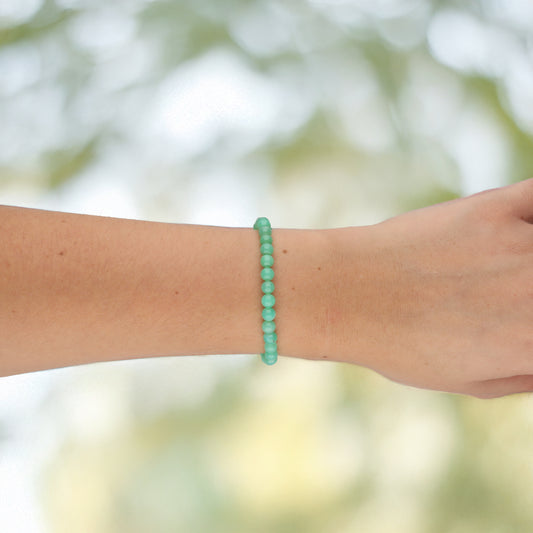 Chrysoprase mini ball bracelet | 4mm
