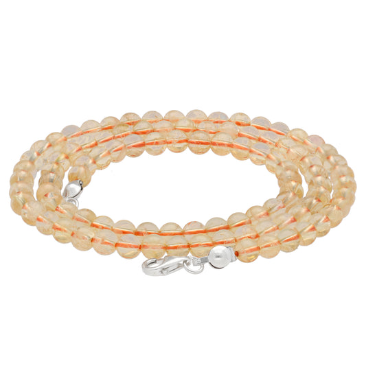 Citrine | Ø 4mm with 925 silver clasp | 45cm