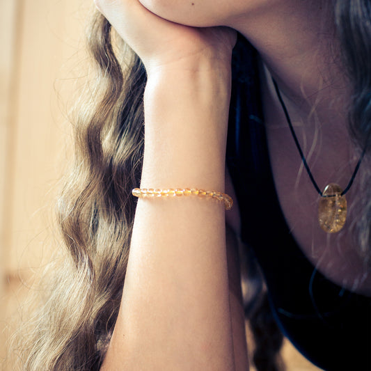 Citrine mini ball bracelet | 4 mm