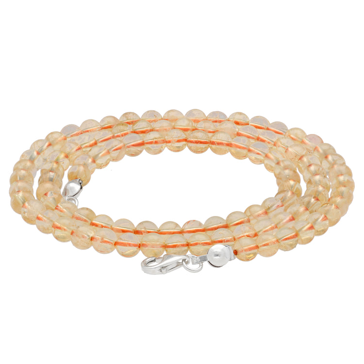 Citrine | Ø 4mm with 925 silver clasp | 45cm