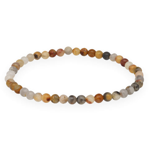 Crazy Lace Agate Mini Bead Bracelet | 4 mm