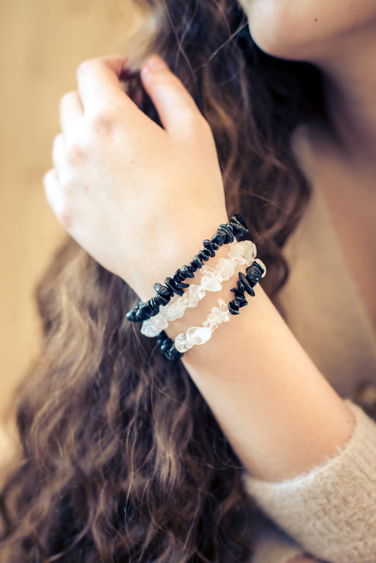 Tourmaline, black (Schörl) splinter bracelet