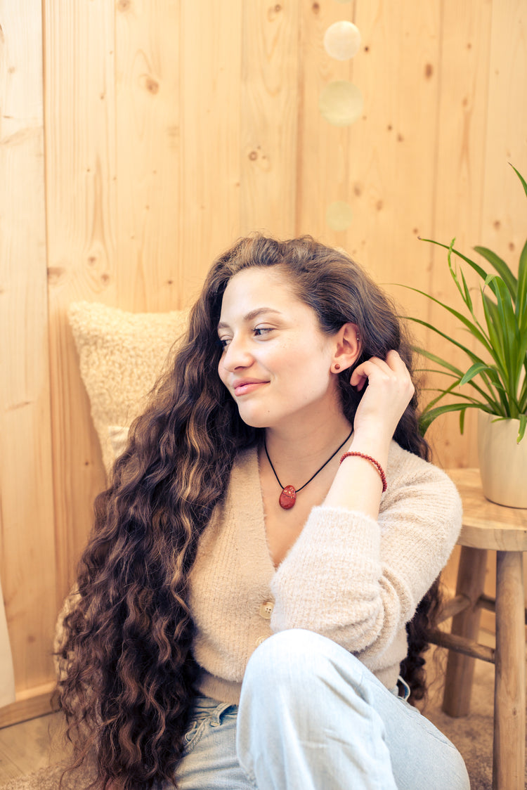 Jasper, red drop pendant 