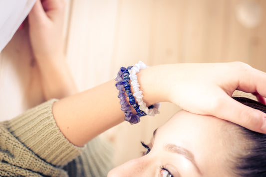 Chalcedony, blue chip bracelet
