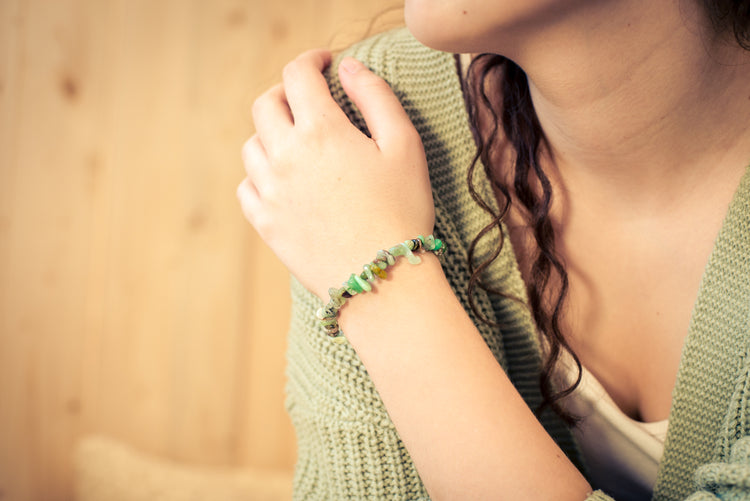 Chrysoprase chip bracelet