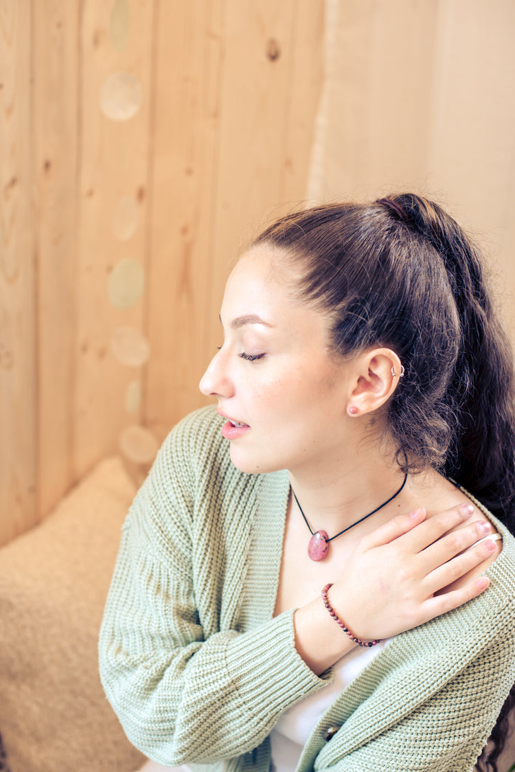 Rhodonit Ohrstecker 6 mm | 925er Silber