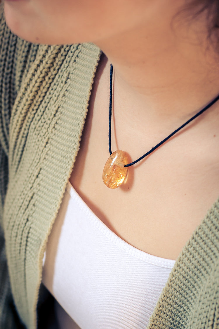 Amber drop pendant