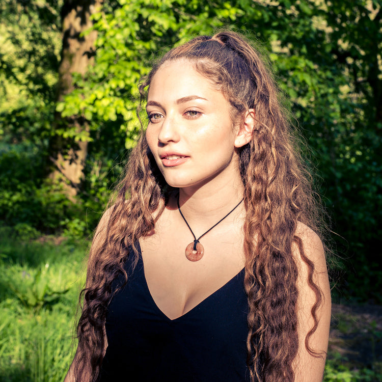 Sunstone Donut | 30 mm Pendant + Cotton Cord