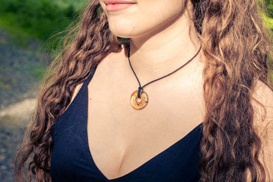 Amber Donut | 30 mm Pendant + Cotton Cord 