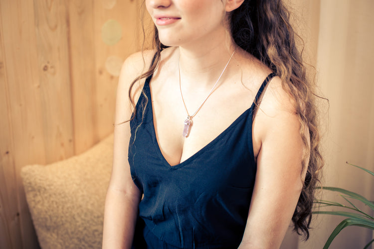 Amethyst, light | Double point, set | Silver-colored eyelet