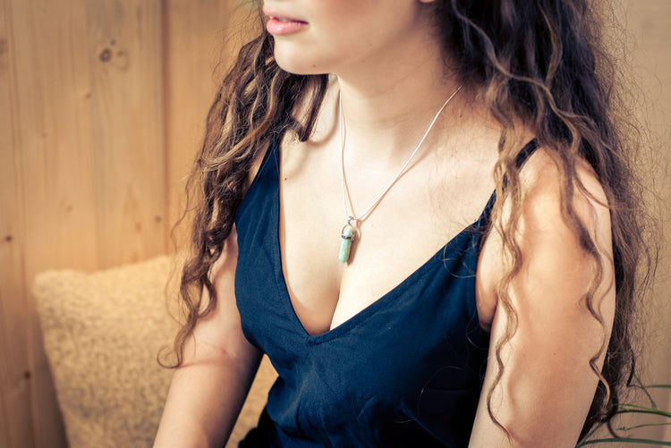 Amazonite | Double point, set | silver-colored eyelet