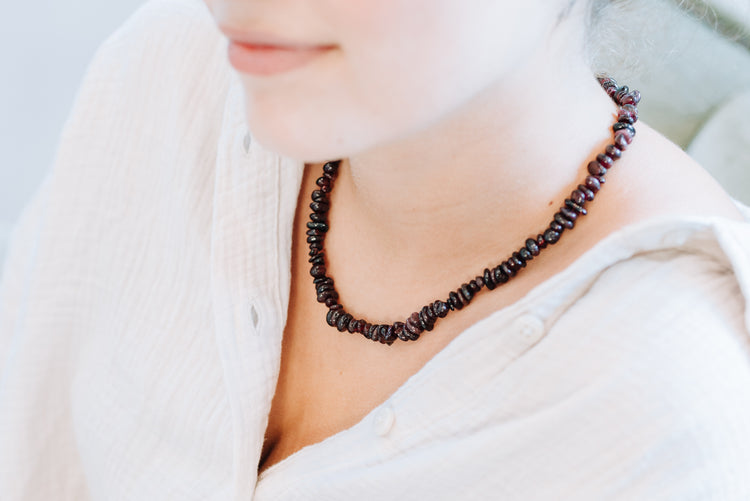Garnet chip necklace | 45 cm + clasp