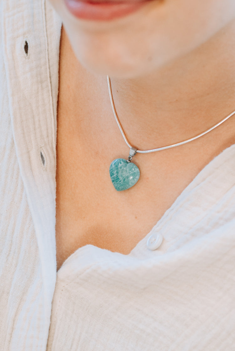 Amazonite heart pendant | 2x2 cm