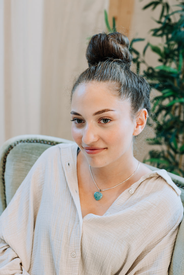 Amazonite heart pendant | 2x2 cm