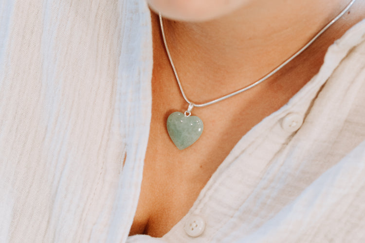 Aventurine, green heart pendant | 2x2 cm