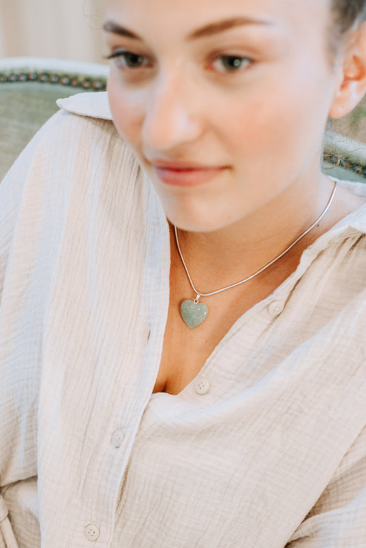 Aventurine, green heart pendant | 2x2 cm