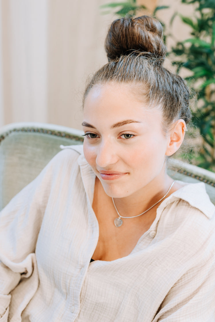 Aquamarine heart pendant | in 2 sizes | 925 silver eyelet
