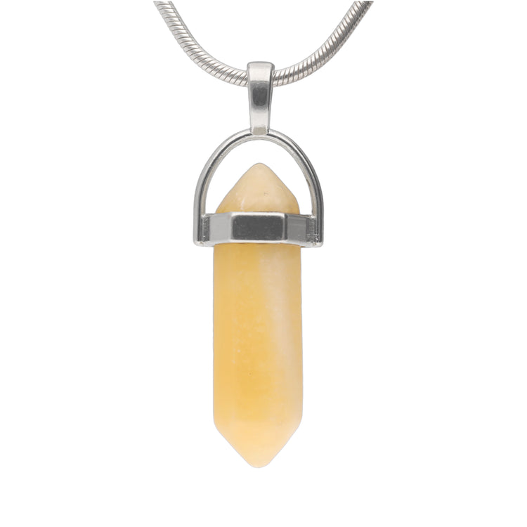 Orange calcite | double point, set | silver-colored eyelet