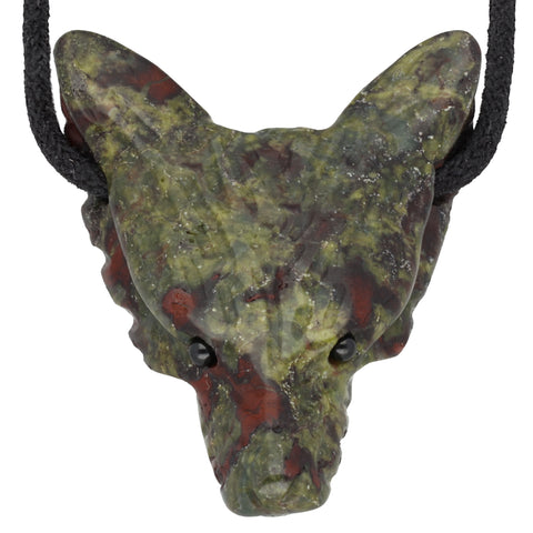 Dragon Blood Wolf Head Pendant